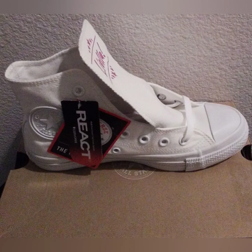 Brand New All Star Colors R HI 1CK314 All White Sneakers Size 5”